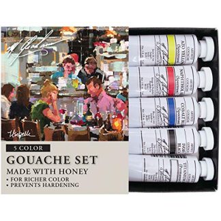  HIMI Gouache Paint Set, 24 Colors x 30ml/1oz with 3