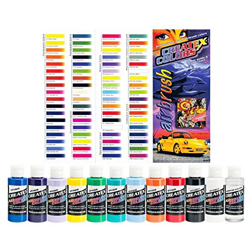 Createx Colors Airbrush Paint - 22 Colors and Cleaner - 2 oz 